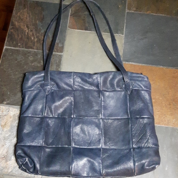 unbranded Handbags - Navy blue leather tote bag